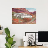 Boscastle Cornwall 水彩画 – イングランド ポスター (ホームオフィス)