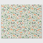 Bosdieren en natuur Kerst illustratie ラッピングペーパー (フラット)