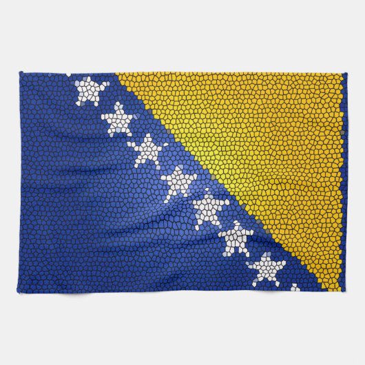 Bosnia and Herzegovina Flag Artistic Kitchen Decor キッチンタオル (横)