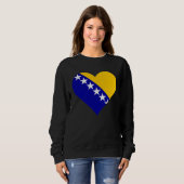 Bosnia and Herzegovina Flag Heart Love スウェットシャツ (正面フル)
