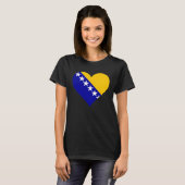 Bosnia and Herzegovina Flag Heart Love Tシャツ (正面フル)