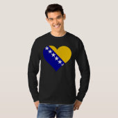 Bosnia and Herzegovina Flag Heart Love Tシャツ (正面フル)