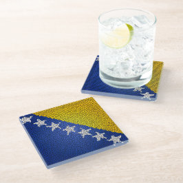 Bosnia and Herzegovina Flag Patriotic Design ガラスコースター