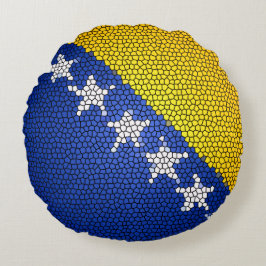 Bosnia and Herzegovina Flag Patriotic Home Decor ラウンドクッション