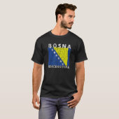 Bosnia and Herzegovina Flag Used Look  For Bosnian Tシャツ (正面フル)