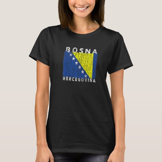 Bosnia and Herzegovina Flag Used Look For Bosnians Tシャツ (正面)