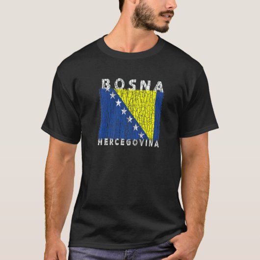 Bosnia and Herzegovina Flag Used Look For Bosnians Tシャツ (正面)