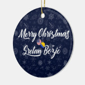 Bosnia and Herzegovina USA Bilingual Christmas セラミックオーナメント (左)