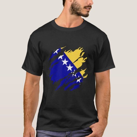 Bosnia Bosnian flag Tシャツ (正面)