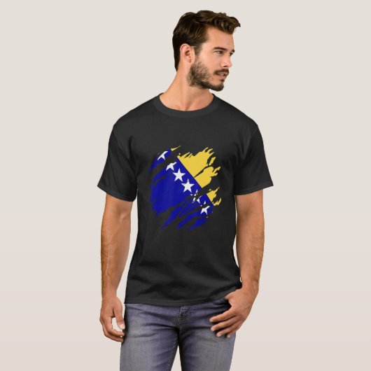 Bosnia Bosnian flag Tシャツ (正面フル)