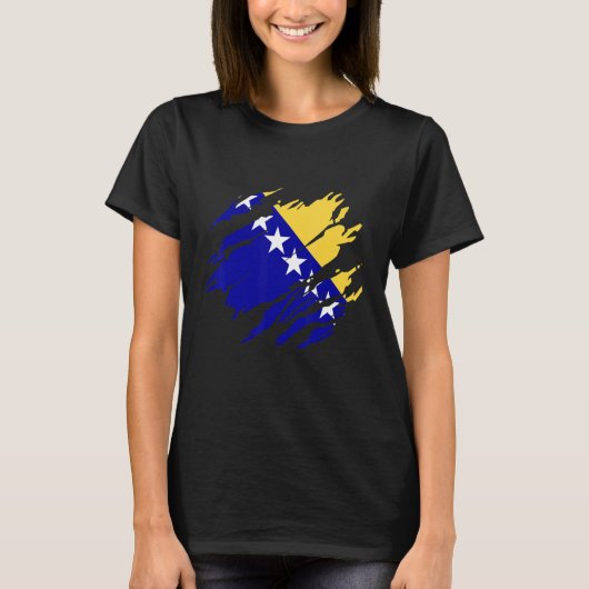Bosnia Bosnian flag Tシャツ (正面)