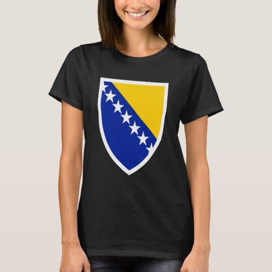 Bosnia Emblem Flag Proud Bosnian Tシャツ (正面)