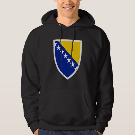 Bosnia Vintage Emblem Flag Proud Bosnian パーカ (正面)