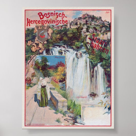 Bosnisch-Hercegovinische Staatsbahnenポスター1901 ポスター (正面)