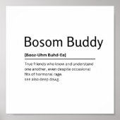 Bosom Buddy辞書定義おもしろい引用文アート ポスター (正面)