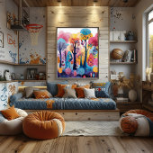 Bosque Colorido: Paisaje Folk y Naive ポスター