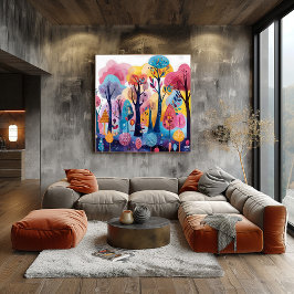 Bosque Colorido: Paisaje Folk y Naive ポスター