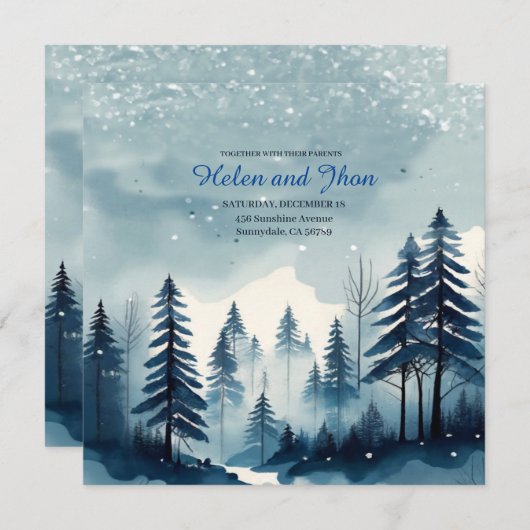 Bosque con nieve 招待状 (正面/裏面)