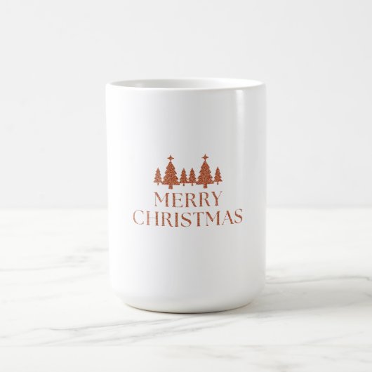 Bosque de Árboles de Navidad con Brillo Oro Rosado コーヒーマグカップ (中央)