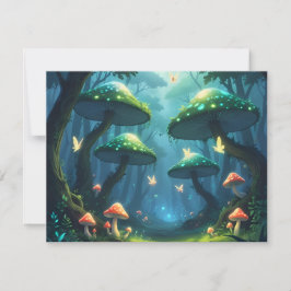 bosque de fantasía con hongos 招待状