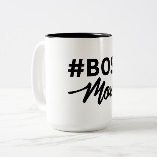 #Bossのお母さんのマグ。 ボスのお母さん。 それらを示して下さいボスである ツートーンマグカップ (正面左)