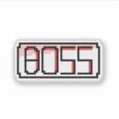 "BOSS" レトロフォント シール (正面)