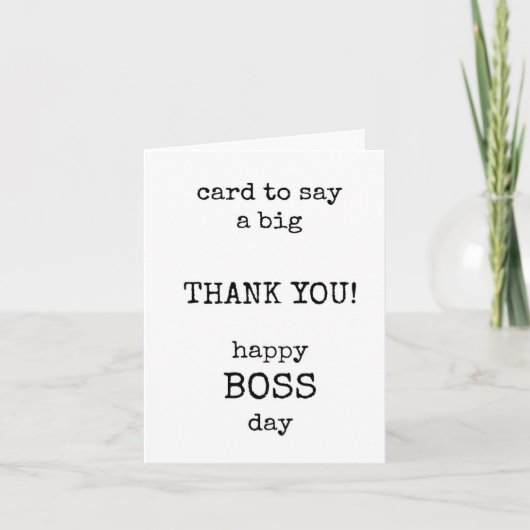 Boss Appreciation Card, Minimalist, Thank You カード (正面)