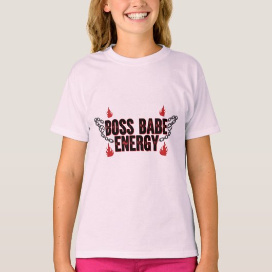 Boss Babe Energy – Pink Power Tee Tシャツ (正面)