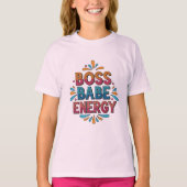 Boss Babe Energy – Pink Power Tee Tシャツ (正面)