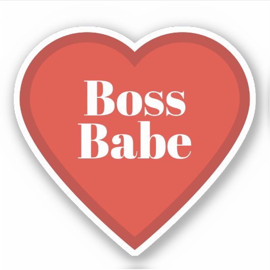 Boss Babe Heart Sticker - Relatable Mood Sticker シール (正面)
