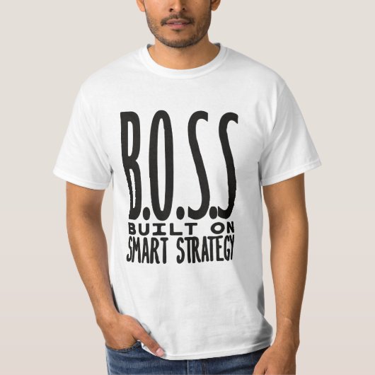 Boss Built On Smart Strategy Typography Design Tシャツ (正面)