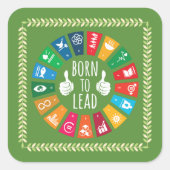 Boss CEO Grad Teacher Team Motivation Gift Sticker スクエアシール (正面)