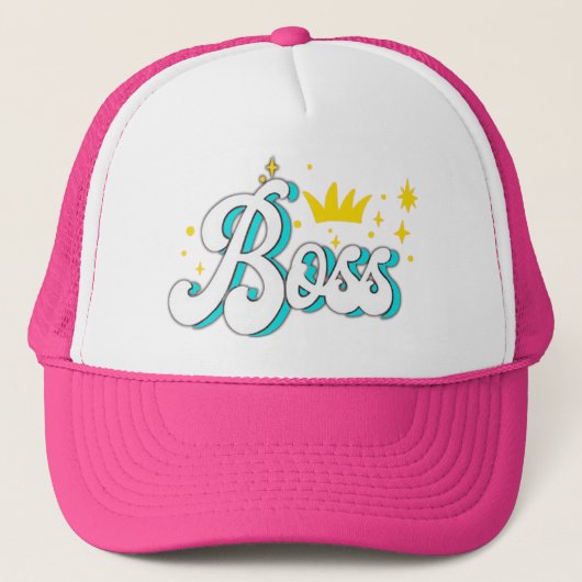 Boss Crown Sparkle Women's Baseball Trucker Hat キャップ (正面)
