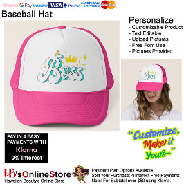 Boss Crown Sparkle Women's Baseball Trucker Hat キャップ