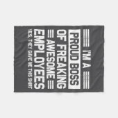 Boss Day Employee Appreciation Office Funny Boss  フリースブランケット (正面(横))