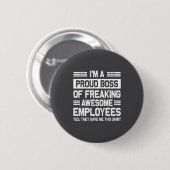 Boss Day Employee Appreciation Office Funny Boss  缶バッジ (正面&裏面)