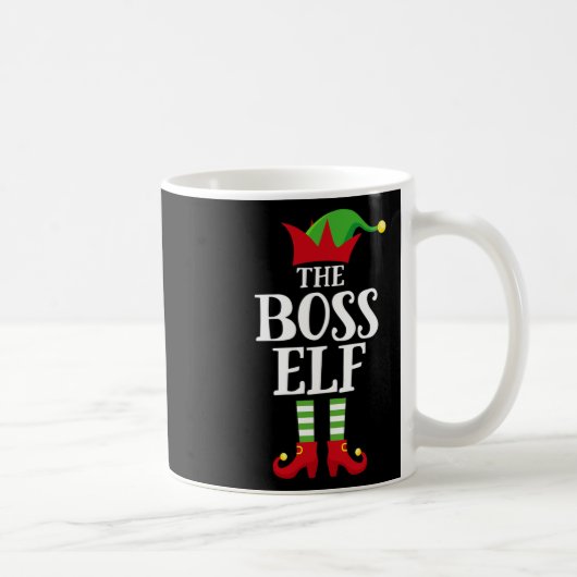 Boss Elf Family Matching Christmas Group Elf Pajam コーヒーマグカップ (右)