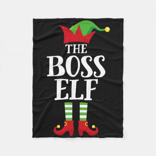 Boss Elf Family Matching Christmas Group Elf Pajam フリースブランケット (正面)