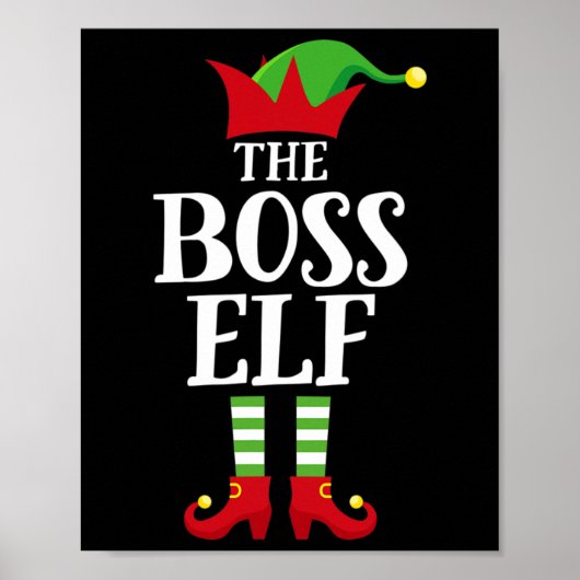 Boss Elf Family Matching Christmas Group Elf Pajam ポスター (正面)