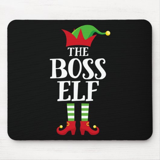Boss Elf Family Matching Christmas Group Elf Pajam マウスパッド (正面)
