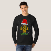 Boss Elf Lights Matching Family Christmas Party Pa Tシャツ (正面フル)