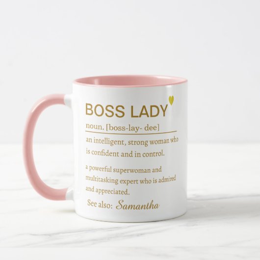 Boss Lady Definition Mug Empowering Office Gift マグカップ (左)