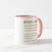 Boss Lady Definition Mug Empowering Office Gift マグカップ (正面右)