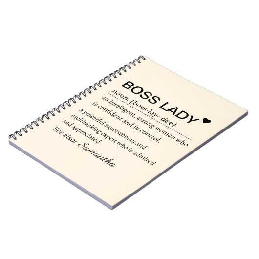 Boss Lady Definition Personalized ノートブック (左側)