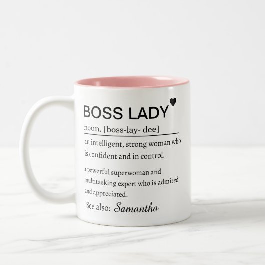 Boss Lady Definition Personalized Name  ツートーンマグカップ (左)