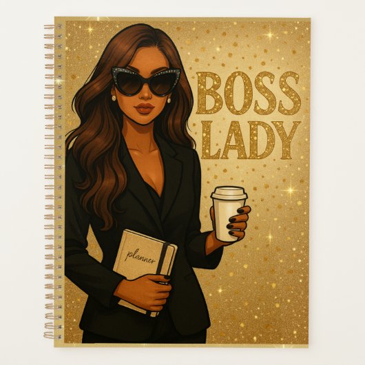Boss Lady Gold Shimmer Planner プランナー手帳 (正面)