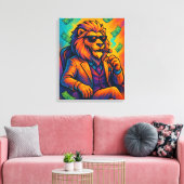 Boss Lion | Cool Rich Animal Artwork キャンバスプリント (インサイチュ (リビング))