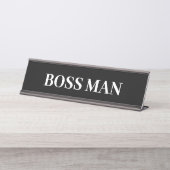 Boss Man Gift Funny Name Plate Customize デスクネームプレート (正面)