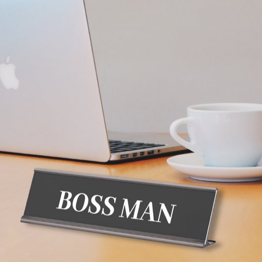 Boss Man Gift Funny Name Plate Customize デスクネームプレート