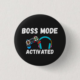 Boss Mode Activated Gamer  缶バッジ